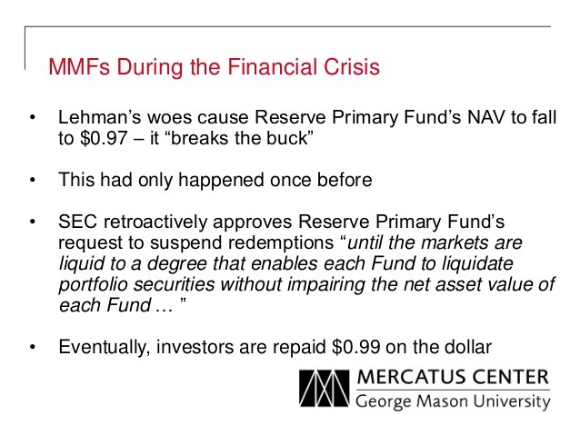 21 Money Market Funds Saved From Breaking The Buck By Sponsor Support Fed