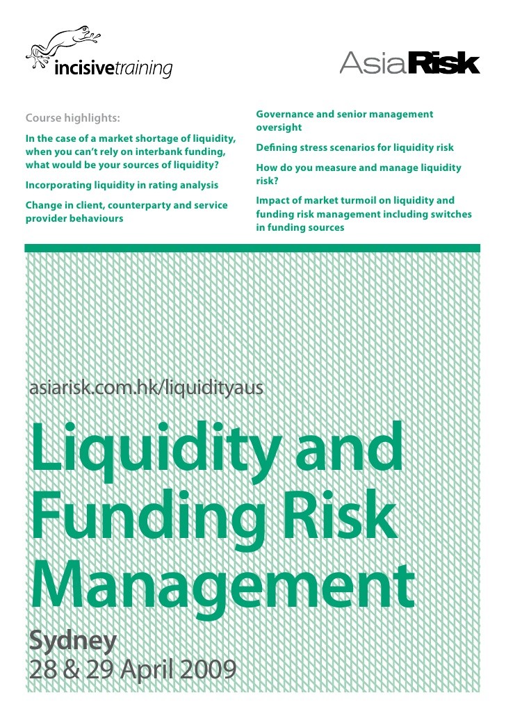 A Look at Liquidity Risk Management