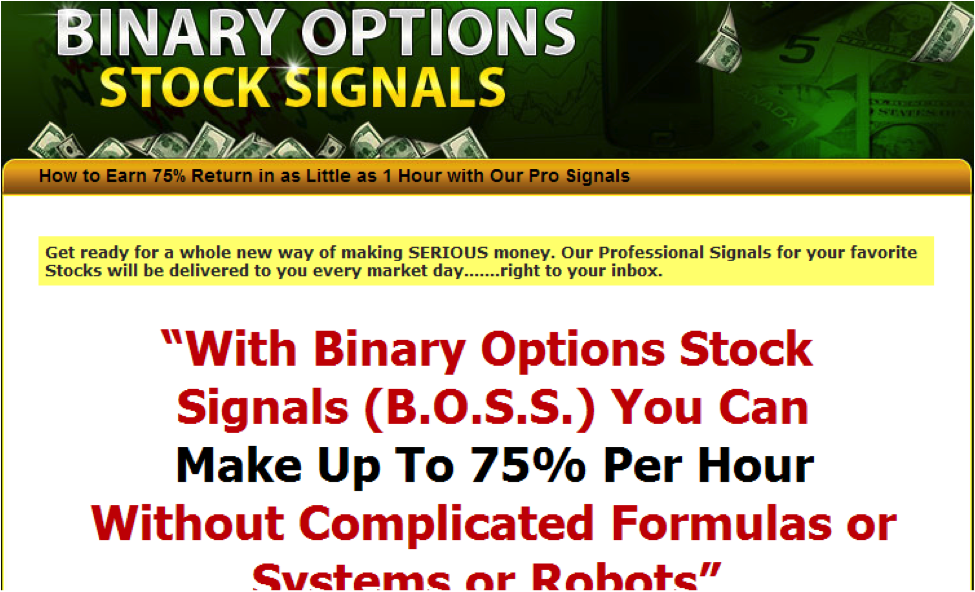 Binary options and types of signals