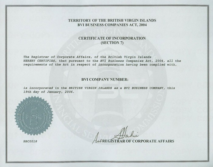 BVI Company Formation BVI Business company (IBC) and Offshore company registration