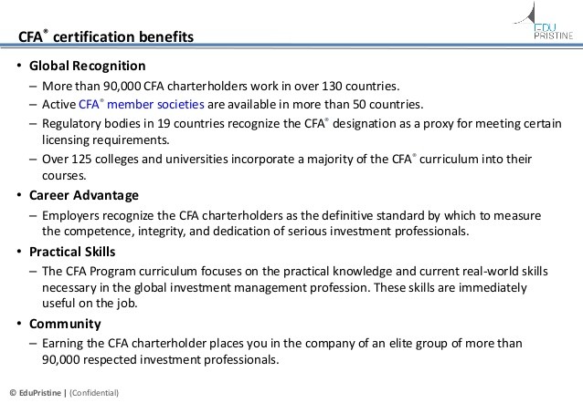 Career Benefits From The CFA Institute