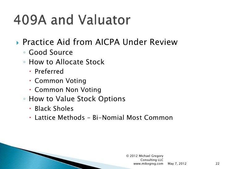 Cheap Stock Updates to the AICPA Practice Aid