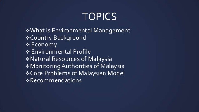 Clean technology and environment management in Malaysia