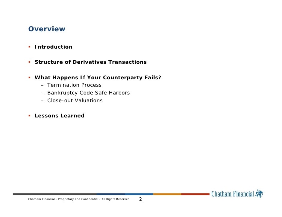 Derivatives and Bankruptcy Safe Harbors