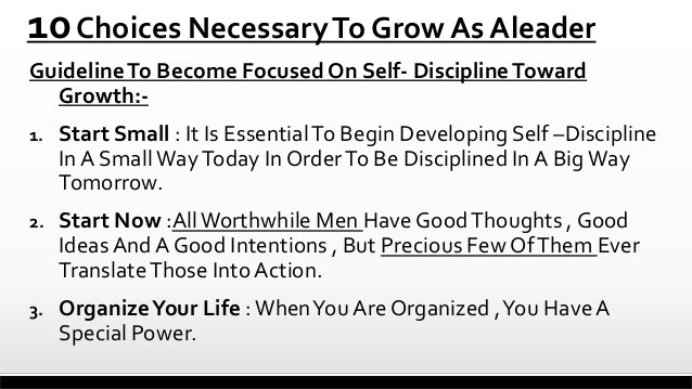 Developing Selfdiscipline