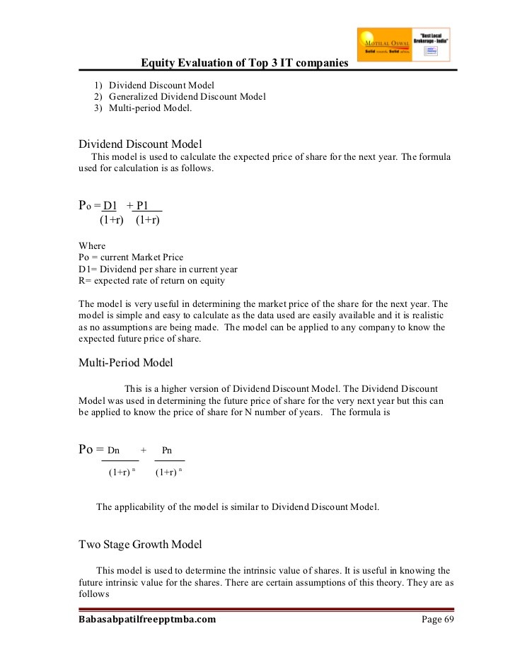 Evaluating Stocks using Dividend Discount Model