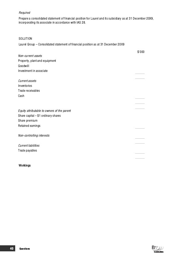 F1 preparing consolidated financial statements