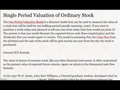 Finance Essays Valuation Discount Model