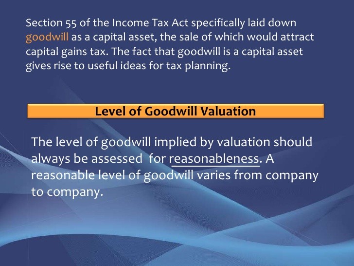 Goodwill as Part of a Corporate Asset Sale