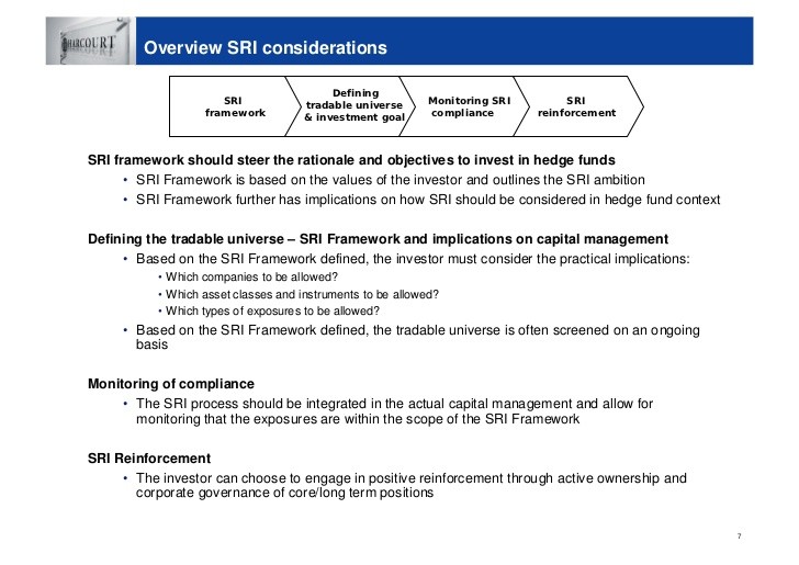 GUIDELINES FOR HEDGE FUND INVESTMENT