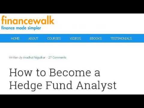 How to Become a Hedge Fund Analyst