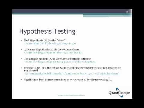 Hypothesis Testing – Step 1 State the Hypotheses