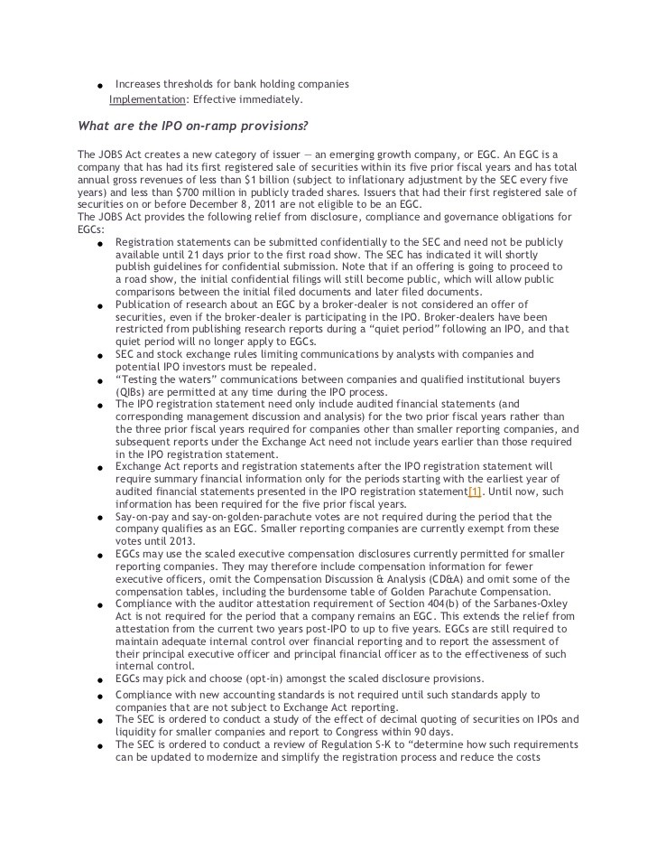 IPO OnRamp The Emerging Growth Company