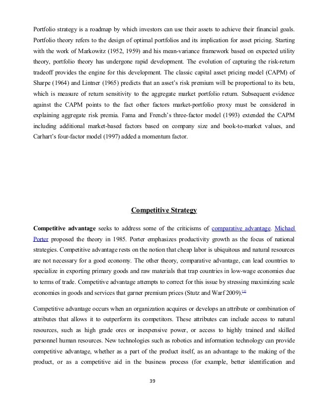 MBA Course Knowledge Center Capital Asset Pricing Model (CAPM)