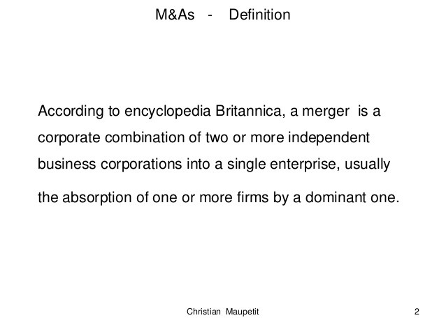 Merger (Stock market) Definition Online Encyclopedia