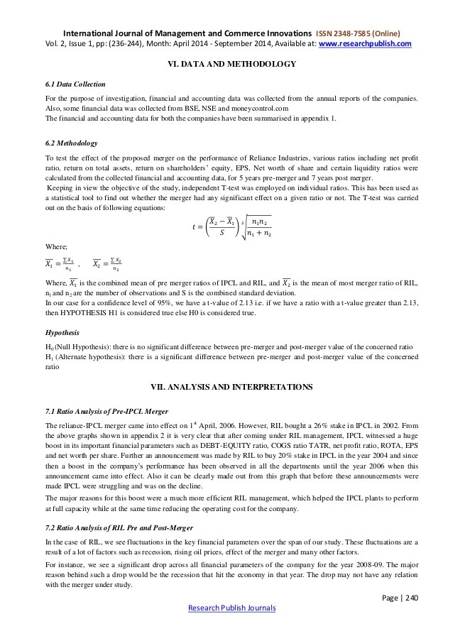 Mergers And Acquisition Analysis