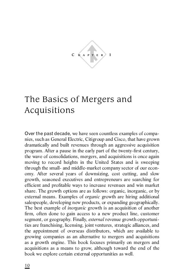 Mergers and Acquisitions The Basics