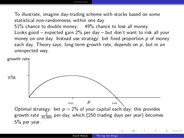 My Math Forum Trading the markets Probability quetion