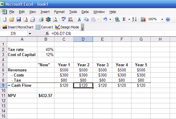 npv calculator excel template