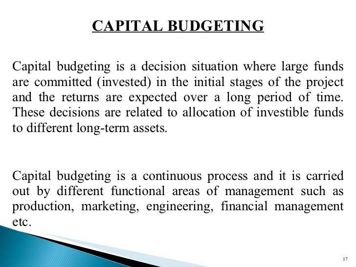 Overview Of Capital Budgeting 