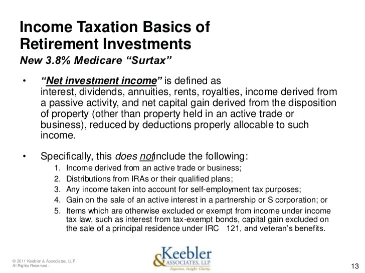 Overview Of The New 3 8% Investment Income Tax Part 1