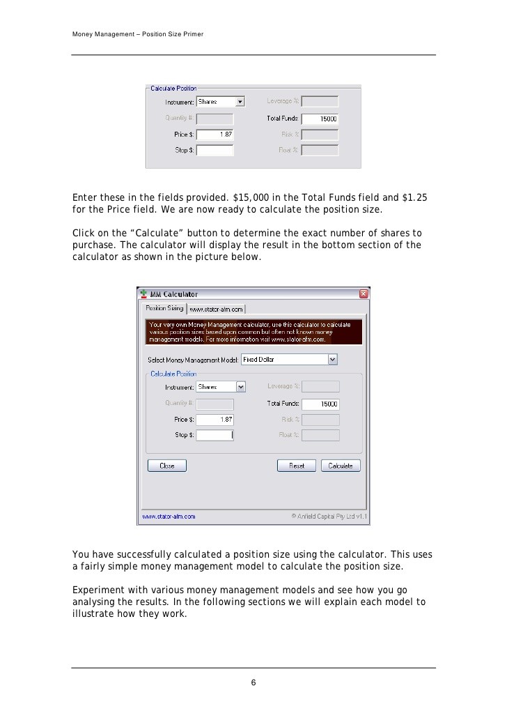 Position Sizing Essential Money Risk Management Concept