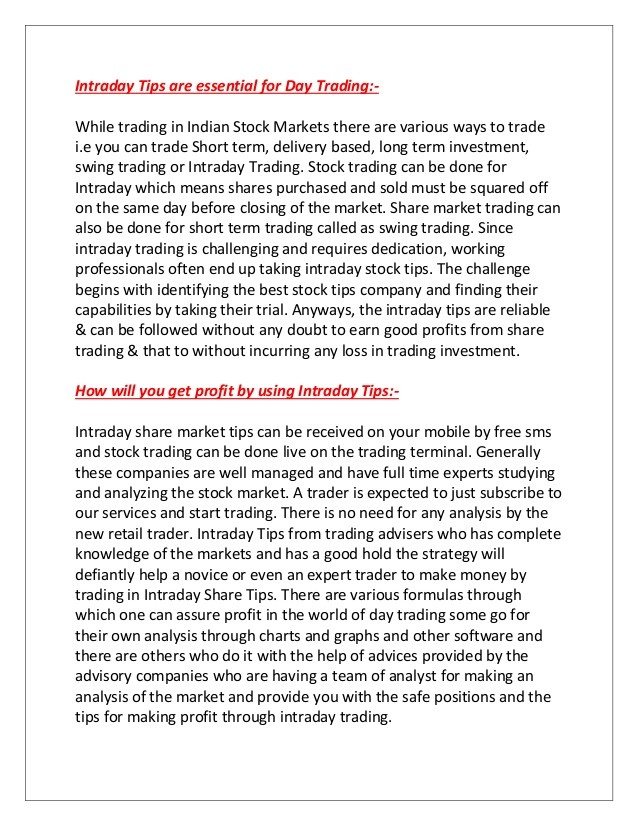 Profitable Intraday Trading