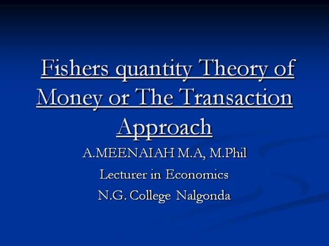 Quantity Theory of Money Output and Prices Video Lesson Transcript