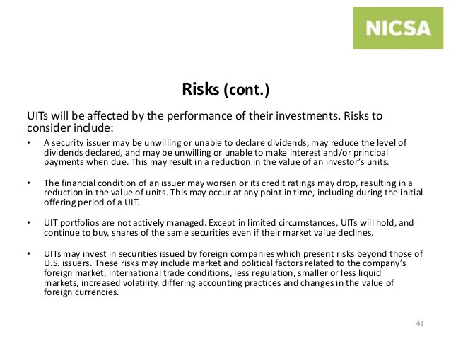 Risk Factors of Investment in Unit Trust