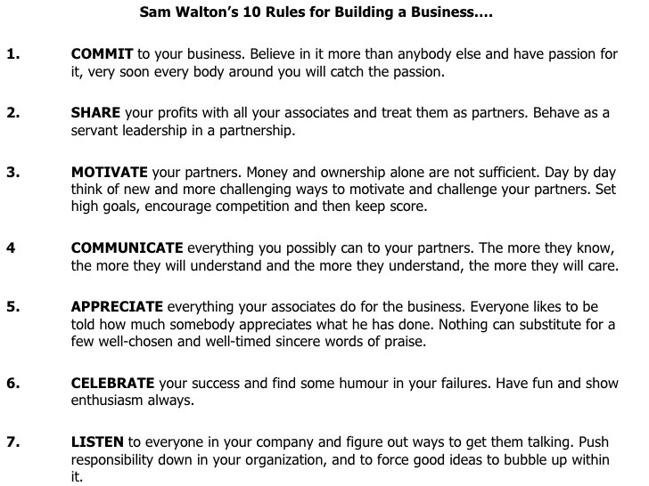 Sam Walton 10 Rules for Building a Successful Business Sam Walton 10 Rules for Building a Successful Business