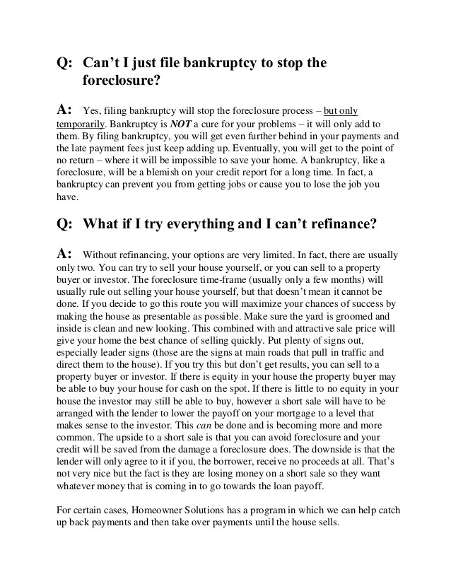 Should I Short Sale Accept Foreclosure or File Bankruptcy Should I Short Sale Accept Foreclosure or File Bankruptcy