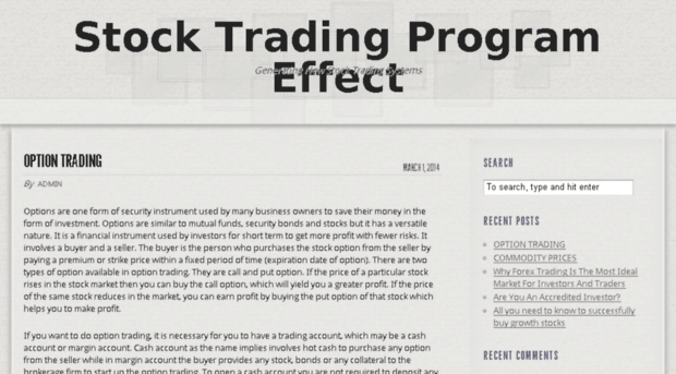 Stock Trading Program Effect