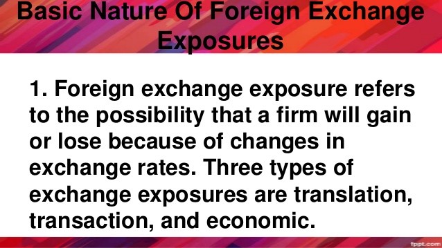 Three Types of Foreign Exchange Exposure