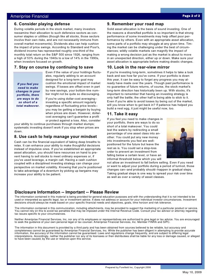 Volatile equity markets Why investors should stick to defensive sectors and stocks Page 2