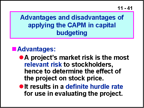 The Advantages And Disadvantages Of The CAPM Model