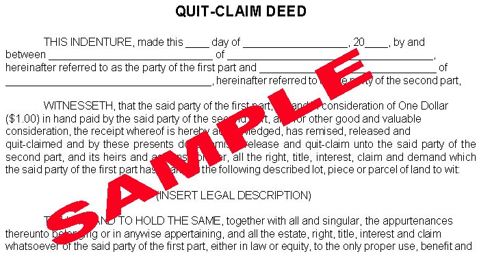 Quitclaim Deeds and Warranty Deed