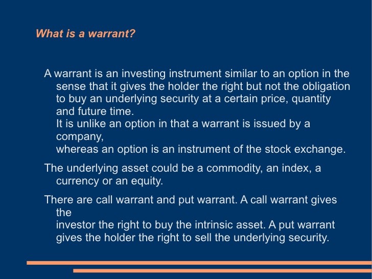 What is a warrant price