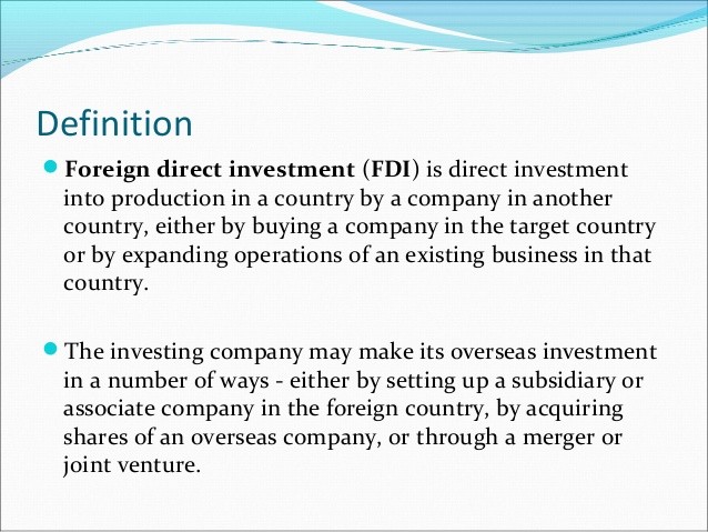 What Is Foreign Direct Investment (Definition)