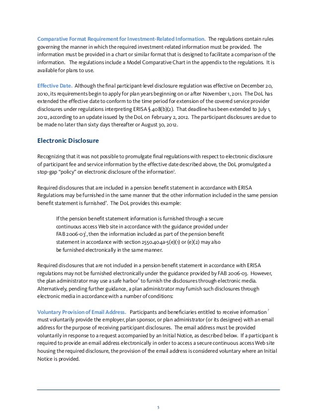 When Changes to 404a5 Participant Fee Disclosure Data Requires Additional Participant