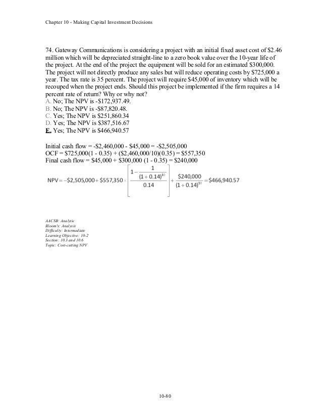 1 Chapman Machine Shop is considering a 4year project to improve its production efficienc