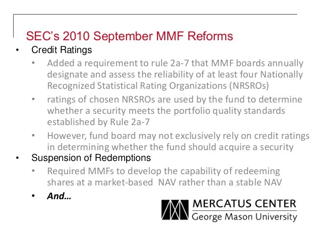 US Securities And Exchange Commission Adopts Amendments To Money Market Fund Rule (Rule 2a7)