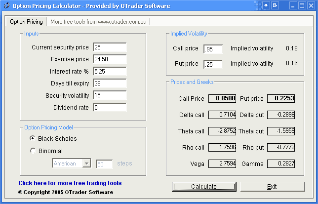 Options Calculator