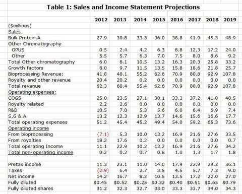 Business Financial Statements and Projections Data