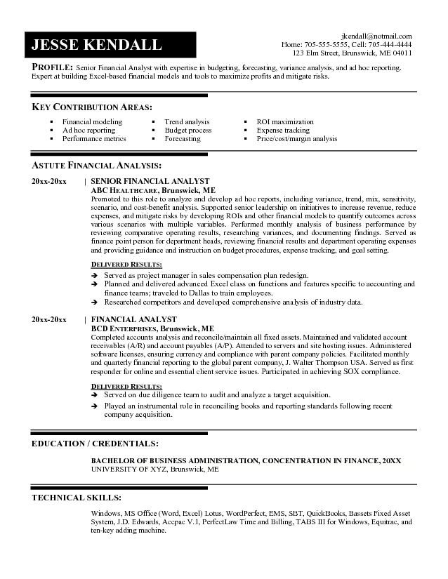 Cash Analyst Resume Example