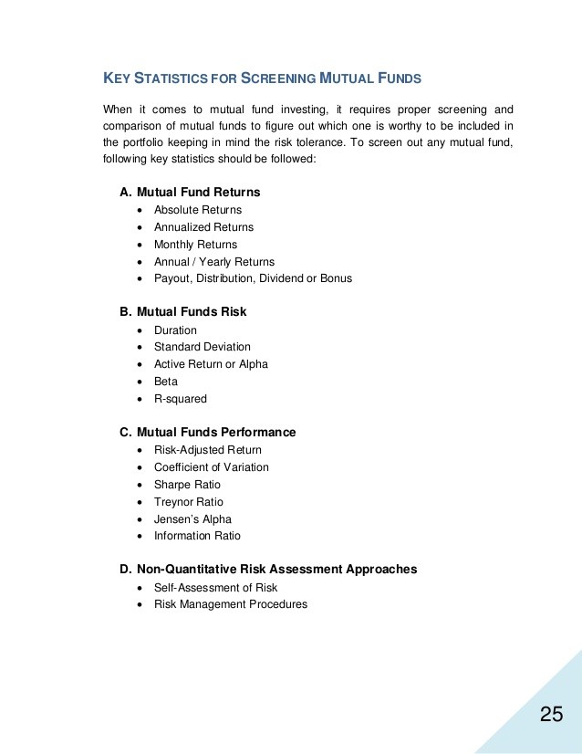 Comparison Mutual Fund Screening & Analysis Services