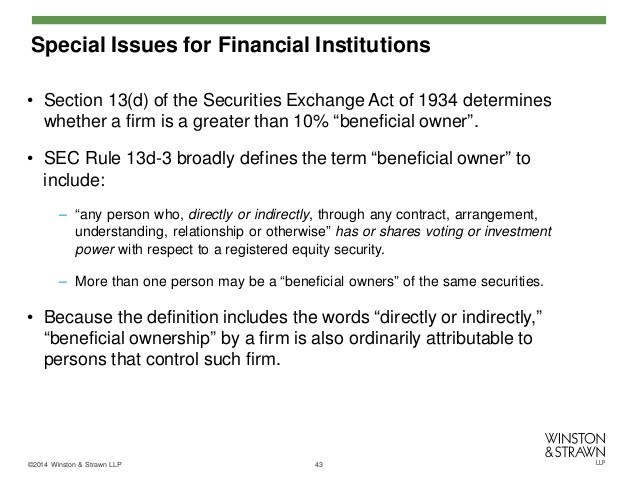 Compliance and Disclosure Interpretations Exchange Act Sections 13(d) and 13(g) and Regulation