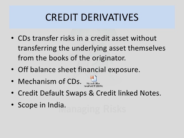 Credit Default Swaps Controlling Exposure to Risk