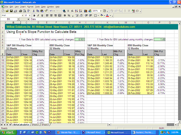 How to calculate beta