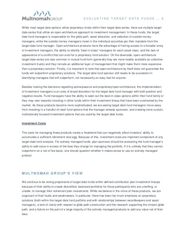How To Evaluate TargetDate Funds How To Evaluate TargetDate Funds