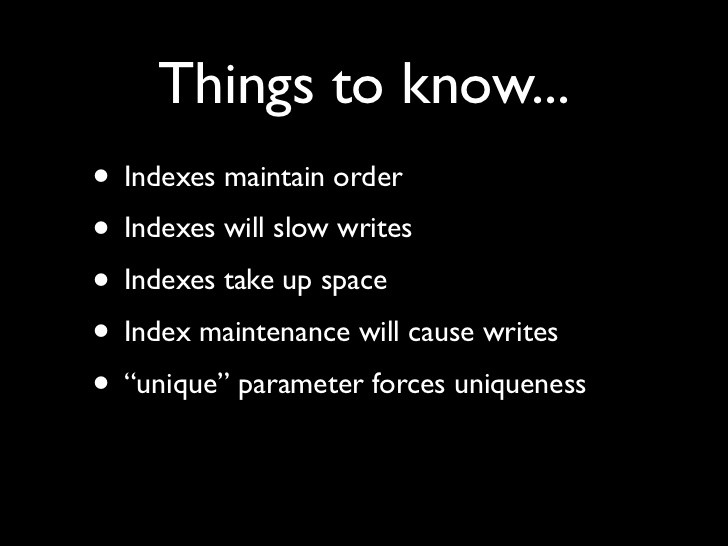 Indexing 6 things to know